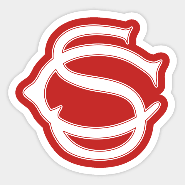 SC Monogram White Sticker by Wright Art